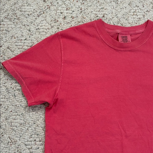 Comfort Colors Classic Coral Red Unisex Heavyweight Short Sleeve Basic T-Shirt - Picture 6 of 10